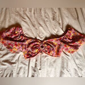 Wild Fable Floral Crop Top - Pink and Orange